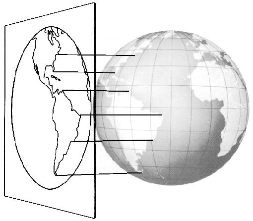 NAUTICAL CHARTS 31 projections, great circles through the point of tangency appear as straight lines. Other circles such as meridians and parallels appear as either circles or arcs of circles.