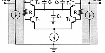 2, the base of the transistors, T 1 and T 3 are directly connected to collector of T 4, and in the same way, the base of T 2 and T 4 are connected to the collector of the T 3 and thus made