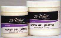 ATELIER Mediums Regular Gel (Matte & Gloss) An acrylic gel with a smooth buttery consistency. Use as a paint extender to adjust gloss and transparency without altering consistency.