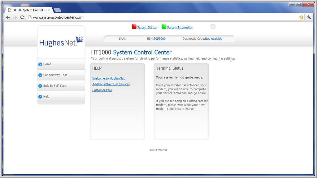 2. The System Control Center home page appears as shown in Figure 11. Figure 11: System Control Center home page 4.