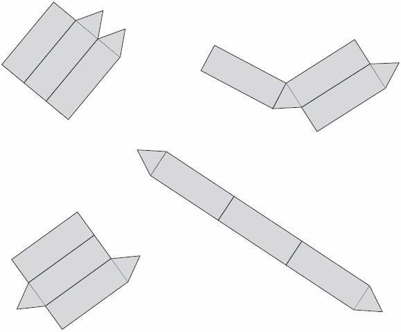 32. Two of these diagrams are nets for a triangular prism.