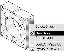 Select the right vertical side of the fan box as shown. Right click and select New Sketch. 3.
