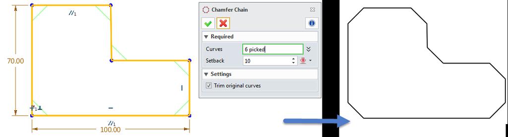 STEP 03 According to the requirements, select the suitable parameters to define trim type and curve extension type(refer to the Figure 14).