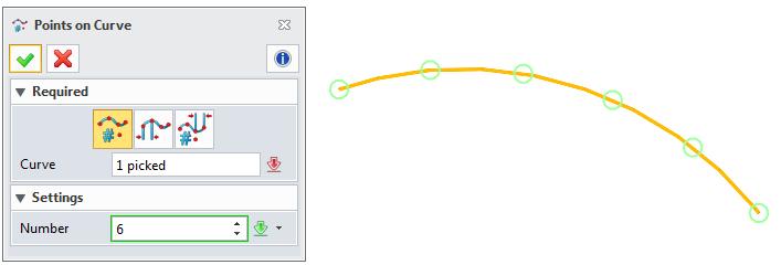 Sketch ribbon toolbar->drawing-> Use this command to create a variety of multiple points on a curve.