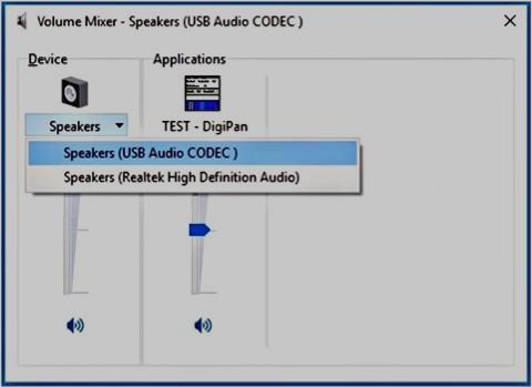 below in Figure 5. Adjust the Speakers and Applications volume controls as shown above. The Speakers volume control MUST be set to 100%, and the Applications volume control MUST be set to 50%.