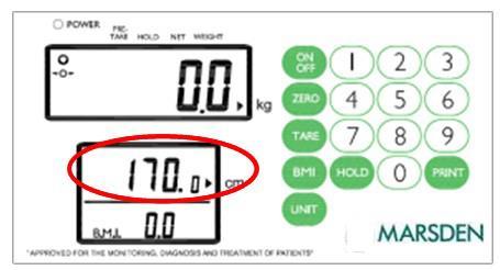 Body Mass Index (BMI) Function In normal mode, press the BMI key to enter into BMI mode.