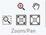 Zoom/Pan Zoom to selection zooms and enlarges the selected area. After clicking, hold down the left mouse button to zoom over a selected rectangle. This command activates the zoom commands.