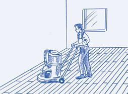 Preparation Preparation Sanding Filling Priming Sanding Filling Priming 1. 2. 3. 4. After completing preparatory work, coarse sand the floor in several steps (for grit size, see table on page 16).