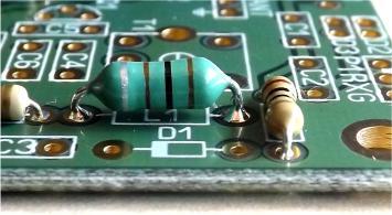 outline on the circuit board.