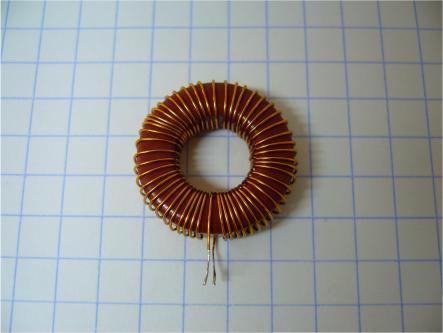 L6 tuning inductor A T68-2 is used (red toroid with 8mm/.69in OD). Cut about 3cm (44in) of.3mm enameled wire.
