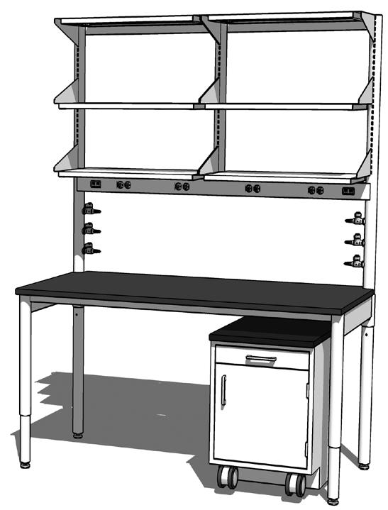 Single-sided Workstations Features: Self-supporting workstations Pre-plumbed integrated