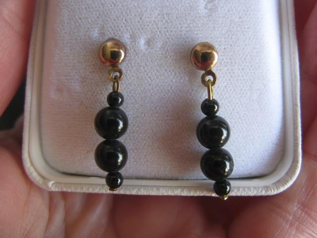 17. $80 set IMG_4317 Black Jade Pendant 3.5cm & matching Earrings 2.5cm 18.