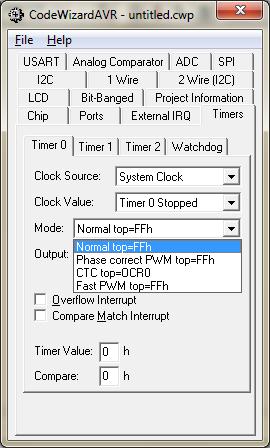 In the Output menu, select the appropriate option for your timer This menu will have different options depending upon your timer mode, eg Toggle, Set, Reset and Inverting, Non-Inverting, etc: You can
