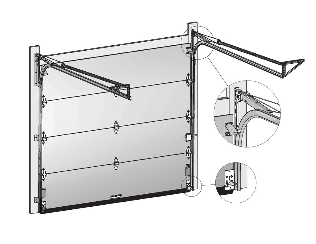 figure 27 General view of an overhead garage door with a extension springs LOW HEADROOM MOVEMENT The low headroom hardware allows to install a sectionnal overhead garage door whererever the free