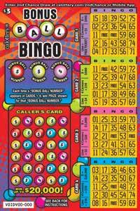 BONUS BALL BINGO GAME #1291 JANUARY 2018 $ 3 WIN UP TO 0 WITH BONUS BALL PRIZES! WIN UP TO,000! HOW TO PLAY 1. Scratch off the CALLER S CARD to reveal 30 Bingo Numbers. 2. Scratch off the two FREE spaces in each of the four YOUR CARDS.