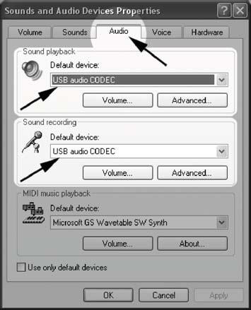 audio device go to the Start Menu and select Control