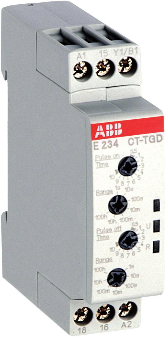 Functions Operating controls 1 Potentiometer with direct reading scale for the fine adjustment of the ON time 2 Rotary switch for the preselection of the time range of the ON time 3 Indication of