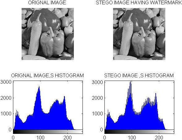 16 Original image 10 and its watermarked image with histogram Figs.