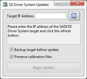 3.2.3 Updating DI Driver System Controller Software Occasionally NI will generate updates to the DI Driver System controller software and provide a link to the latest update software on the DI Driver