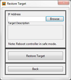 4. Select the line associated with the system. Press OK to close the dialog and return to the Restore Target dialog. 5.
