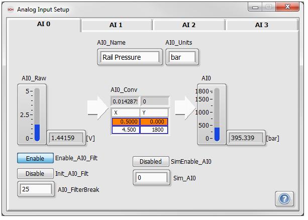 4.4 Analog Input Setup Window The purpose of the Analog Input Setup window is to configure input processing of the analog signals to the NI 9215 Analog Input module. The window has four tabs.