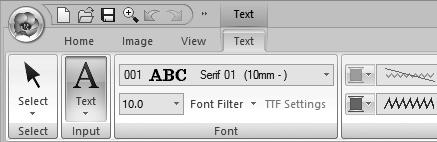 2 Click the [Text Attriutes] t, nd then click in the text field. The [Text] t ppers when text pttern or Text tool is selected.
