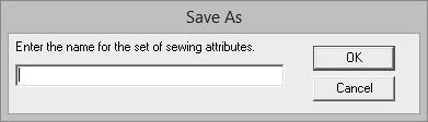 Specifying/Sving Custom Sewing Attriutes Specifying/Sving Custom Sewing Attriutes Sving frequently used sewing ttriutes Frequently used sewing ttriutes cn e sved together, nd reclled when specifying