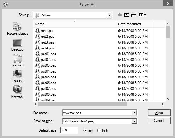 Step 4 Sving the edited fill/ stmp stitch pttern Fill/stmp stitch ptterns re sved in the.ps formt. 1 Click, nd then select [Sve As] from the commnd list.