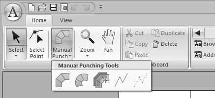 Bsic Font Cretor Opertions 2 Click the [Mnul Punch] in the [Tools] group, nd then select the desired tool from [Mnul Punching Tools].