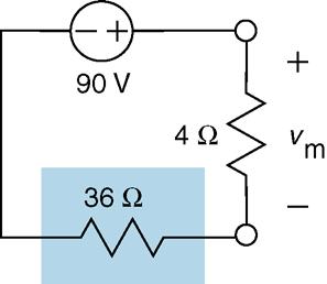 with an equivalent resistor. Figure 47 The reduced circuit.
