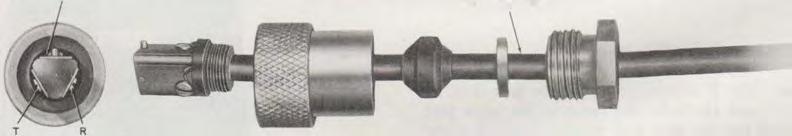 45} is a 3-contact, brass plug intended for connecting