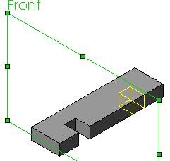 On the top surface draw the rectangle to the measurements