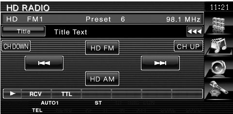 [HD FM] Switches to the HD FM1/2/3 band. [HD AM] Switches to the HD AM band. [4], [ ] Tunes in a station. Use the [SEEK] to change the frequency switching.