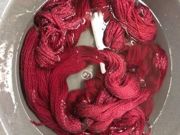 wringing the yarn. Squeeze gently and place on a screen to oxidize for at least two hours. Do Not Rinse the yarn yet!