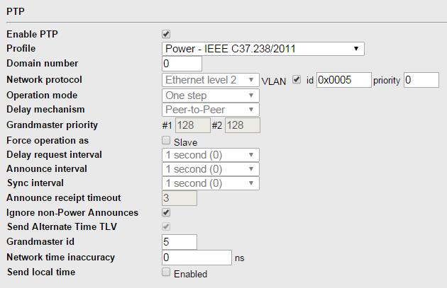 RT430/434 Chapter 6 Configuration Figure 36: Characteristics from PTP Power Profile IEEE C37.