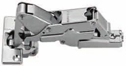 METALLAMAT SM Concealed hinge, opening angle 110 Material: Steel cup and hinge arm For door thickness: 16 22 mm Adjusting facility: -dimensional (with appropriate mounting plate) Installation: Screw