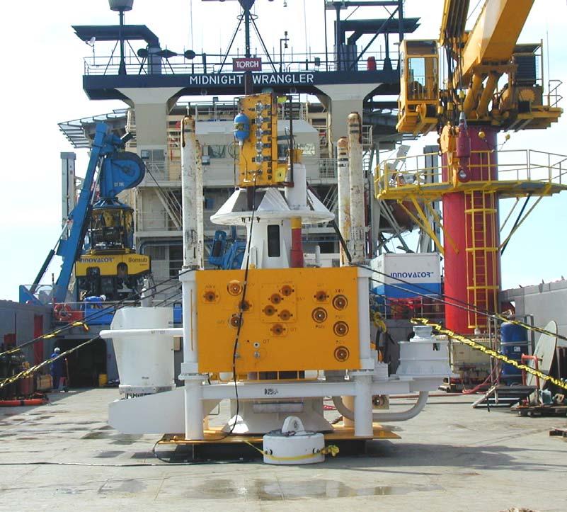 Installation of a Horizontal Subsea Tree Tree running tool with ROV interface panel.