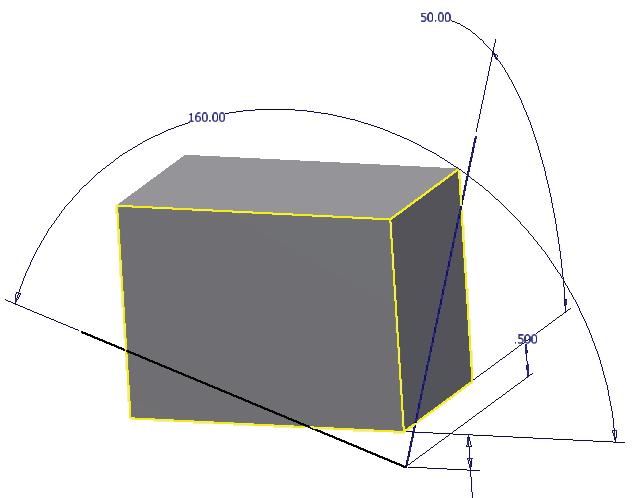 Lower point on line must be dimensioned as shown and constrained vertically with the