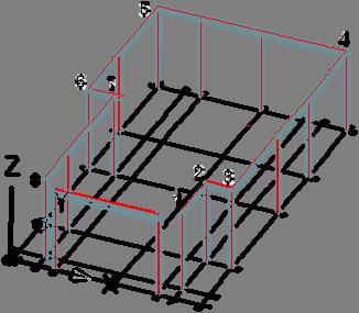 Using the same process, draw other beams with the same sections between the