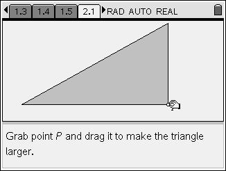 Problem 2 A triangle For Problem 2, students will complete the same investigation using measurements from a triangle rather than a rectangle.