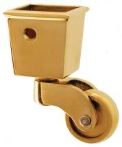 Square cup caster 1381-PB polished brass 1381-AB antique brass 1381-PN polished nickel 1 brass wheel 1 1/8 plate dia.