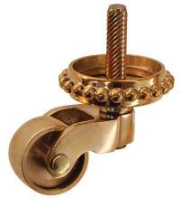 CASTERS / RINGS 1369-PB polished brass 1369-AB antique brass 3/4 brass wheel Brass horn Stem caster Philly pattern