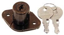 7/8 height Lock base: 2 X 1 1/2 Cylinder (tumbler) lock Includes two keys Available in 2 colors 1149-PB polished brass 1149-PN polished