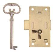 Half-mortise lock for drawers and left-hand cabinet doors 6538 Plate: 1 3/4 X 3