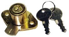7/8 cylinder height Lock base: 2 X 1 1/2 Cylinder (tumbler) lock With two keys 6550 Lock case: 1 3/4 wide, 1 3/8