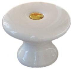 1 projection White porcelain With 1 wood screw and 1 machine screw 5697 2 dia.