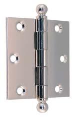 brass 8820-PN polished nickel 8820-BN brushed nickel 8820-OB oil rubbed bronze 4 X 2 1/2 Square steel door hinges with ball tips Removable stainless steel pins (Upper ball tip &