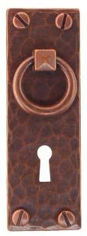 round-head slotted screws 1289-PB 1 7/8 wide, 5/8 projection Arts & Crafts, turn of the century fi nger pull with a keyhole Gustav Stickley cabinet door pulls with keyholes 3 fi nger pulls for