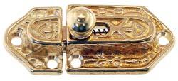 1/8 X 1 3/8 Catch: 1 5/16 X 1 3/8 Ornate cast brass Ornate Victorian brass latches 9614 Latch: 2 1/8 X