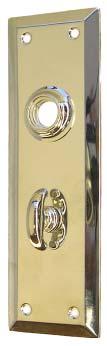 spindle With doorknob hub and thumb turn 8863-PB polished brass 8863-PL lacquered brass 8863-PN polished nickel 8863-BN brushed nickel 8863-OB oil rubbed bronze 2 1/4 wide, 7 high 3 7/16 (3.